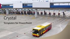  Presentation with station - Audience pleasing slide deck consisting of toll station backdrop and a light gray colored foreground