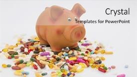  Presentation with piggy bank - Amazing slides having toll system - tablets and piggy bank backdrop and a white colored foreground