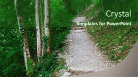  Presentation with river flowing - Presentation theme consisting of tolminka-river-flowing-through-tolmin background and a forest green colored foreground