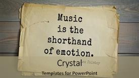  Presentation with quote - PPT theme with tolstoy 1828-1910 quote music background and a coral colored foreground