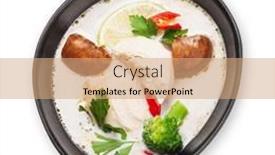  Presentation with milk coconut - Beautiful slide deck featuring tom-kha-traditional-thai-soup backdrop and a coral colored foreground