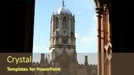  Presentation with christ - Audience pleasing slides consisting of tom tower through archway christ church college oxford backdrop and a tawny brown colored foreground