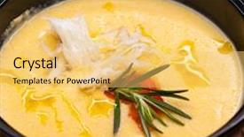  Presentation with thai food - Presentation theme with tom yam kung thai food background and a yellow colored foreground