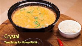  Presentation with thai food - Amazing presentation theme having tom yam kung thai food backdrop and a tawny brown colored foreground