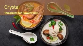  Presentation with coconut milk - Slides consisting of tom-yum-and-tom-kha background and a red colored foreground