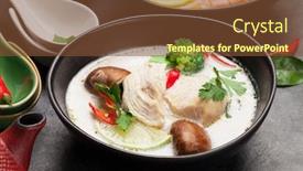  Presentation with green coconut - Beautiful slide deck featuring tom-yum-and-tom-kha backdrop and a tawny brown colored foreground