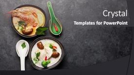  Presentation with milk coconut - Amazing slides having tom-yum-and-tom-kha backdrop and a dark gray colored foreground