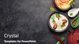  Presentation with milk coconut - Cool new presentation theme with tom-yum-and-tom-kha backdrop and a dark gray colored foreground