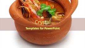  Presentation with thai - PPT layouts consisting of tom-yum-kung-nam-khon background and a tawny brown colored foreground