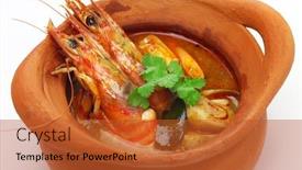  Presentation with thai - Theme with tom-yum-kung-nam-khon background and a red colored foreground