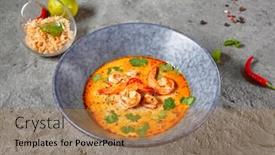  Presentation with dinner blue - Slide set enhanced with tom-yum-or-tom-yam background and a gold colored foreground