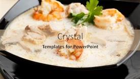  Presentation with milk coconut - Beautiful slides featuring tom yum soup with shrimp in coconut milk backdrop and a lemonade colored foreground