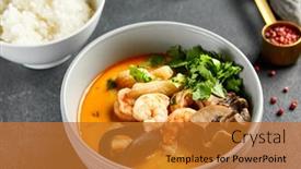  Presentation with spicy food - Presentation theme enhanced with tom-yum-soup-with-spicy background and a gold colored foreground