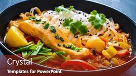  Presentation with thai - Presentation theme featuring tom-yum-thai-soup background and a tawny brown colored foreground