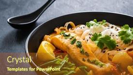  Presentation with thai - Slides consisting of tom-yum-thai-soup background and a tawny brown colored foreground