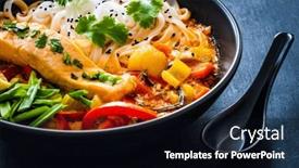  Presentation with thai - Slide set having tom-yum-thai-soup background and a wine colored foreground