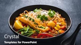  Presentation with thai - Presentation having tom-yum-thai-soup background and a wine colored foreground