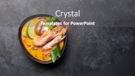  Presentation with coconut milk - Audience pleasing slides consisting of tom-yum-traditional-thai-soup backdrop and a gray colored foreground