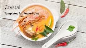  Presentation with milk coconut - Audience pleasing slide set consisting of tom-yum-traditional-thai-soup backdrop and a lemonade colored foreground