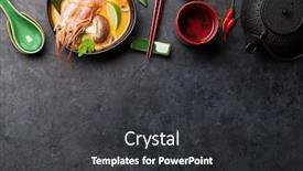  Presentation with green coconut - Presentation featuring tom-yum-traditional-thai-soup background and a dark gray colored foreground