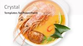  Presentation with milk coconut - Presentation design with tom-yum-traditional-thai-soup background and a sky blue colored foreground