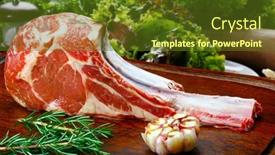  Presentation with food bbq - Presentation theme consisting of tomahawk-meat-raw-bbq-food background and a tawny brown colored foreground