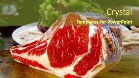  Presentation with meat food - Theme featuring tomahawk-meat-raw-steak-food background and a tawny brown colored foreground