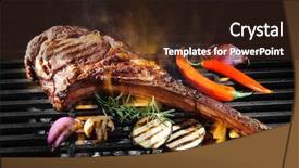  Presentation with steak - Slides featuring tomahawk rib beef steak background and a wine colored foreground