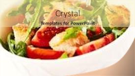  Presentation with healthy nutrition - Amazing PPT theme having tomato and arugula salad with croutons and spices tasty appetizer background home made food concept for healthy nutrition close up backdrop and a blonde colored foreground