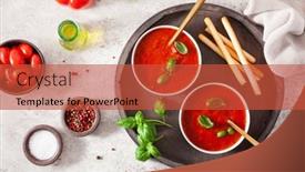  Presentation with vegetarian - Theme enhanced with tomato-and-bell-pepper-vegetarian background and a red colored foreground