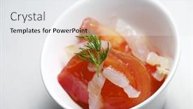  Presentation with tomato - Slides with tomato-and-cod background and a white colored foreground