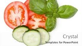  Presentation with tomato - PPT layouts with tomato-and-cucumber-slices-basil background and a white colored foreground