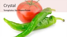  Presentation with mexican chili - Slide deck consisting of tomato and green chili pepper background and a coral colored foreground