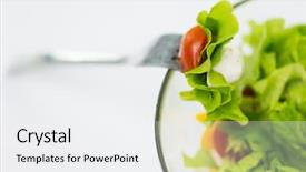  Presentation with healthy eating - Beautiful PPT layouts featuring tomato and lettuce in glas backdrop and a white colored foreground