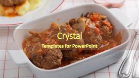  Presentation with steaks - Slide deck enhanced with tomato and mushroom gravy background and a tawny brown colored foreground