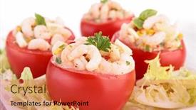  Presentation with appetizer - PPT theme having tomato appetizer background and a red colored foreground