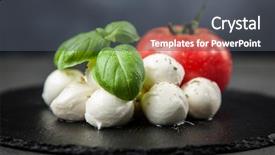  Presentation with tomato tissue culture - Audience pleasing slides consisting of tomato basil and mozzarella backdrop and a dark gray colored foreground