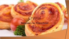  Presentation with pinwheel - Presentation design having tomato-cheese-pinwheel background and a red colored foreground