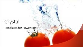  Presentation with water drop - Slides enhanced with tomato drop in water splash background and a white colored foreground