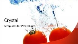  Presentation with gravity rain blue water drop splash - Cool new slides with tomato drop in water splash backdrop and a white colored foreground