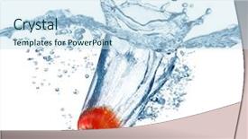  Presentation with pebble under ripple water - PPT layouts featuring tomato falls deeply under water background and a sky blue colored foreground