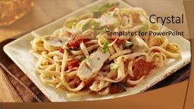  Presentation with grilled chicken - Amazing presentation having tomato herb linguine with grilled chicken slices backdrop and a yellow colored foreground