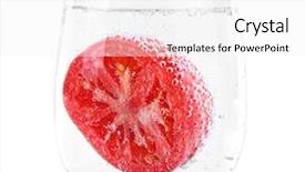  Presentation with water glass - Slides enhanced with tomato in glass of water background and a  colored foreground