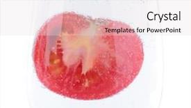  Presentation with water glass - Audience pleasing PPT layouts consisting of tomato in glass of water backdrop and a  colored foreground