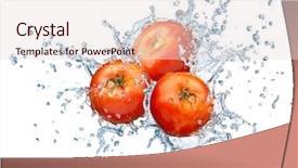  Presentation with water splash - Slide deck enhanced with tomato in spray of water background and a lemonade colored foreground