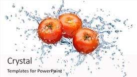  Presentation with spring of water - Slide set enhanced with tomato in spray of water background and a white colored foreground