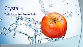  Presentation with spray - PPT layouts consisting of tomato in spray of water background and a sky blue colored foreground