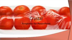  Presentation with blank whiteboard isolated on white - PPT theme enhanced with tomato in vacuum packing isolated background and a red colored foreground