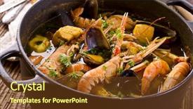  Presentation with jam - Presentation design enhanced with tomato jam - bouillabaisse in the pot background and a tawny brown colored foreground