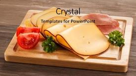  Presentation with cutting board - PPT theme featuring tomato jam - cheese on cutting board background and a coral colored foreground